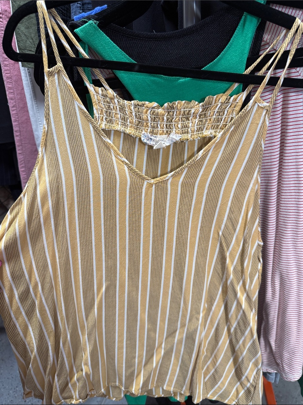 Pink Republic Mustard & White Striped V-Neck Cami